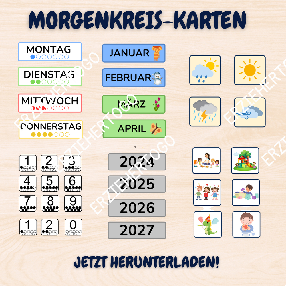 Morgenkreiskarten für Kita und Grundschule
