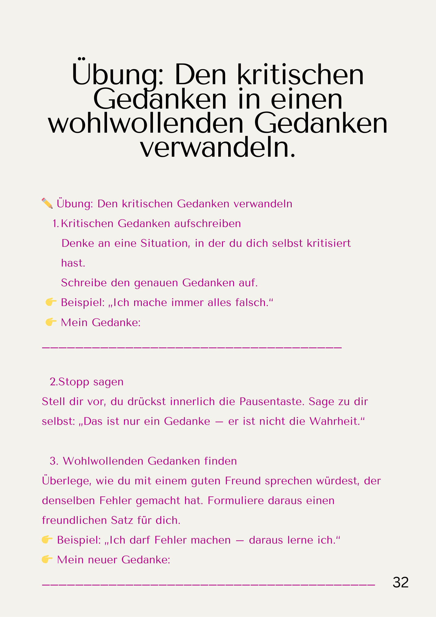 Übung dazu