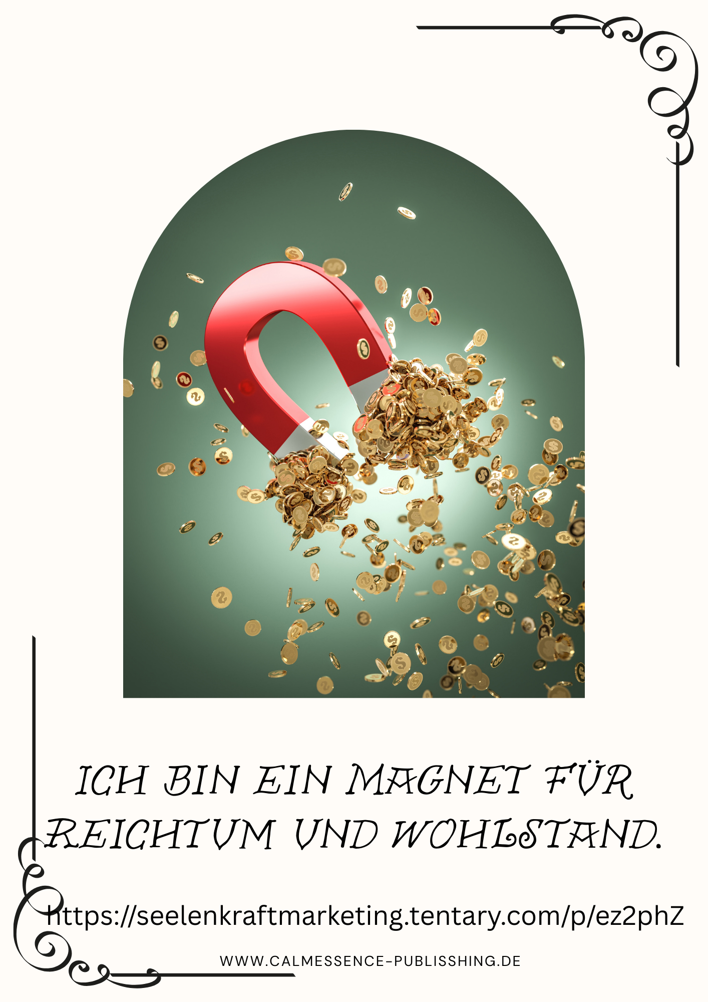 Finanzieller Wohlstand fließt mir mühelos zu.Diese Seite lädt dich ein, Anstrengung und inneren Widerstand loszulassen. Du darfst erleben, dass Erfolg nicht immer Kampf bedeutet, sondern auch Leichtigkeit haben kann. Wirkung: Entspannung im Umgang mit Geld. Mehr innere Offenheit.