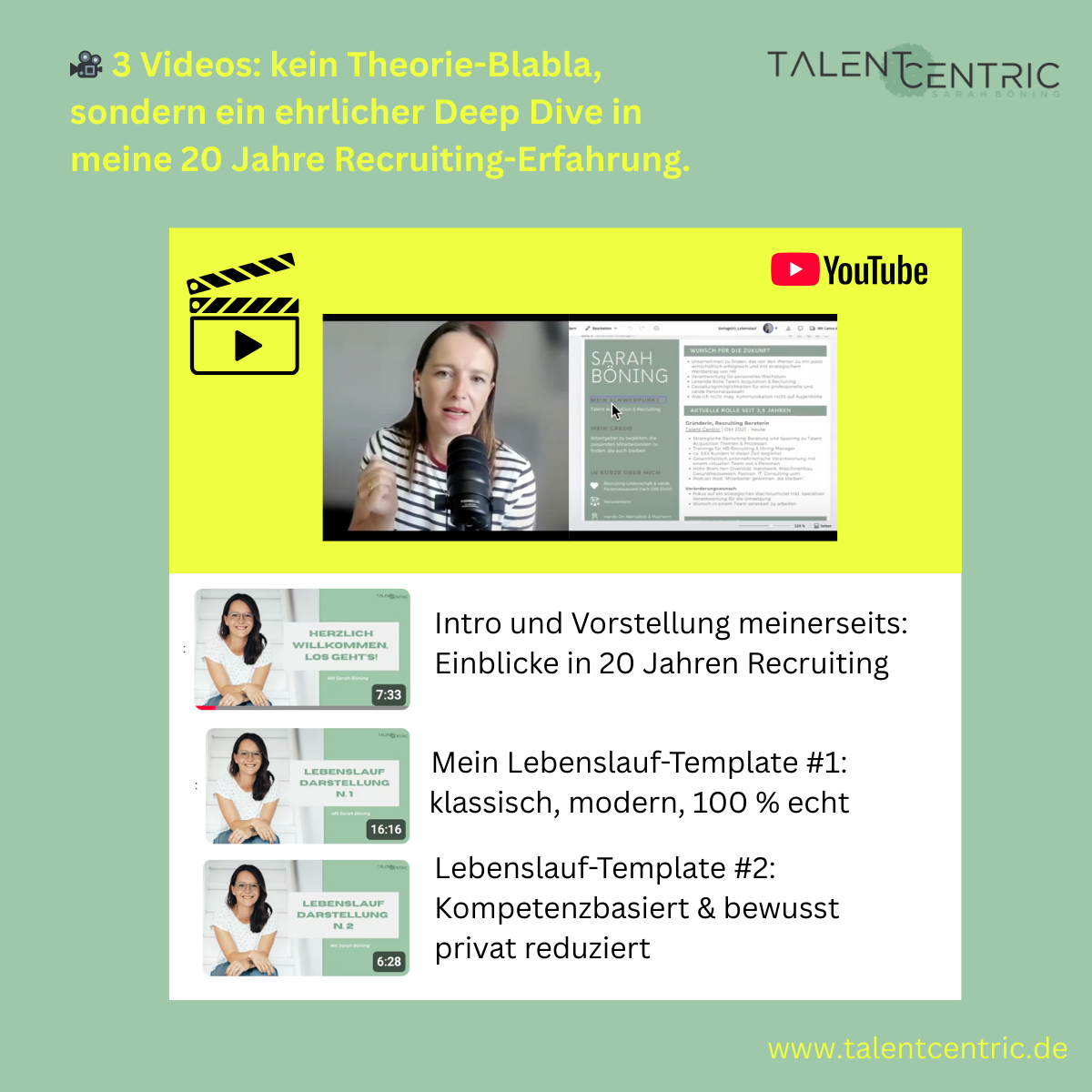 Videos zu den CV Vorlagen