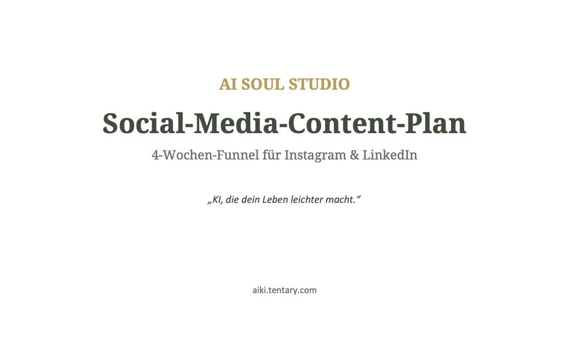 Social-Media-Content-Plan - 4-Wochen-Funnel für Instagram & LinkedIn