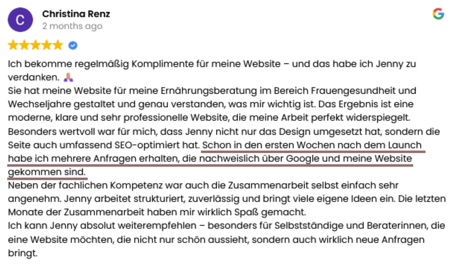 Feedback Christina