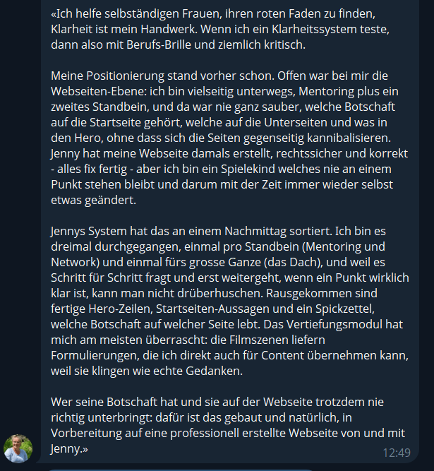 Feedback Diana Fux
