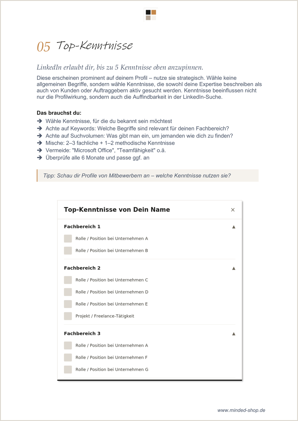 LinkedIn Starter-Kit Top-Kenntnisse