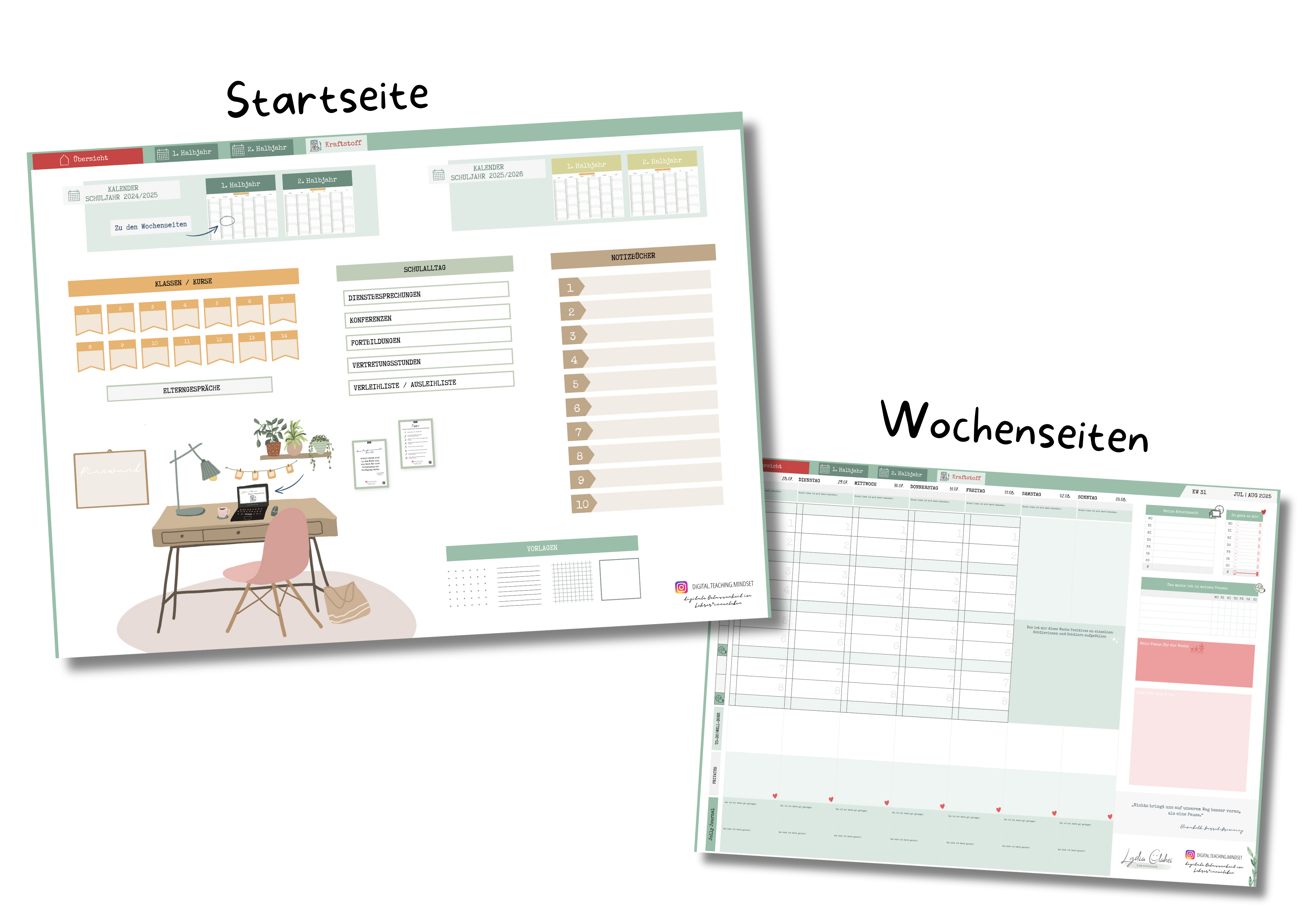 Startseite & Wochenseite LehrKraftplaner