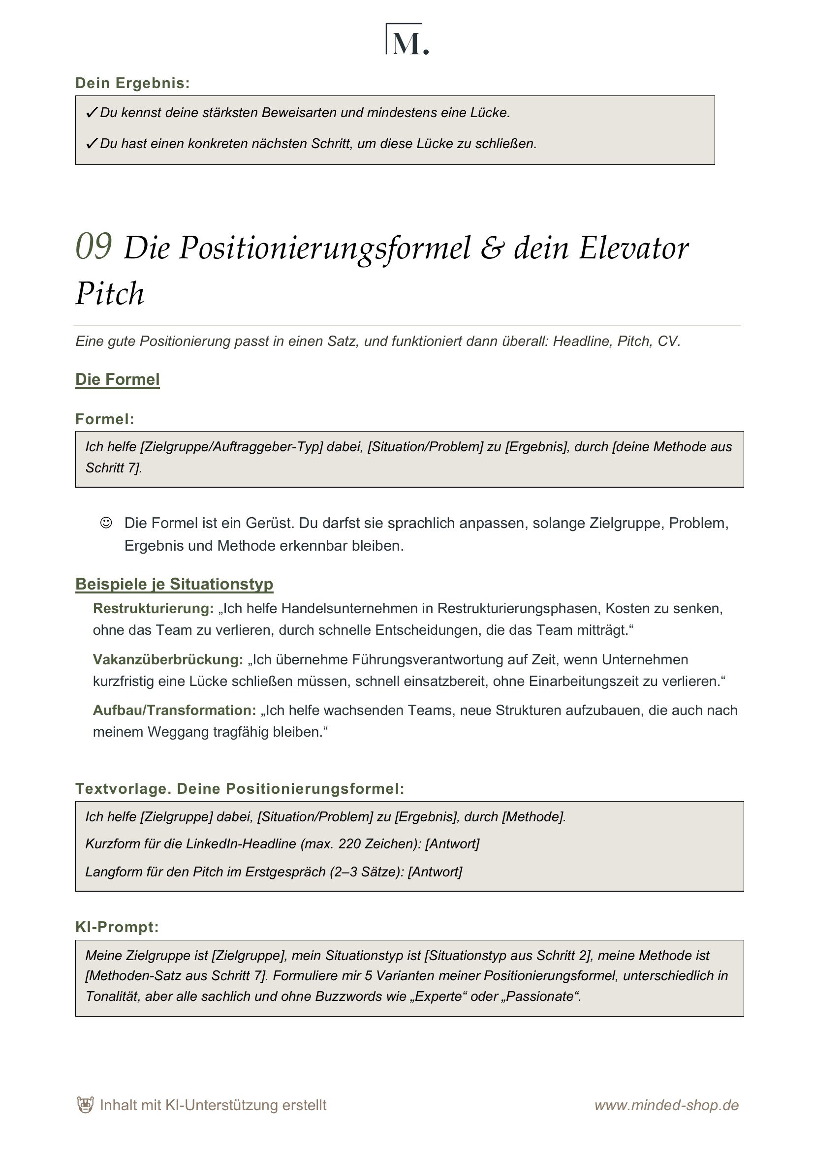 Positionierung-Elevator