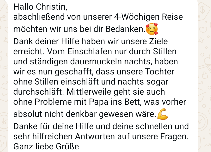 Nachricht einer Kundin