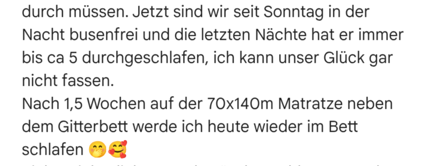 Nachricht einer Kundin
