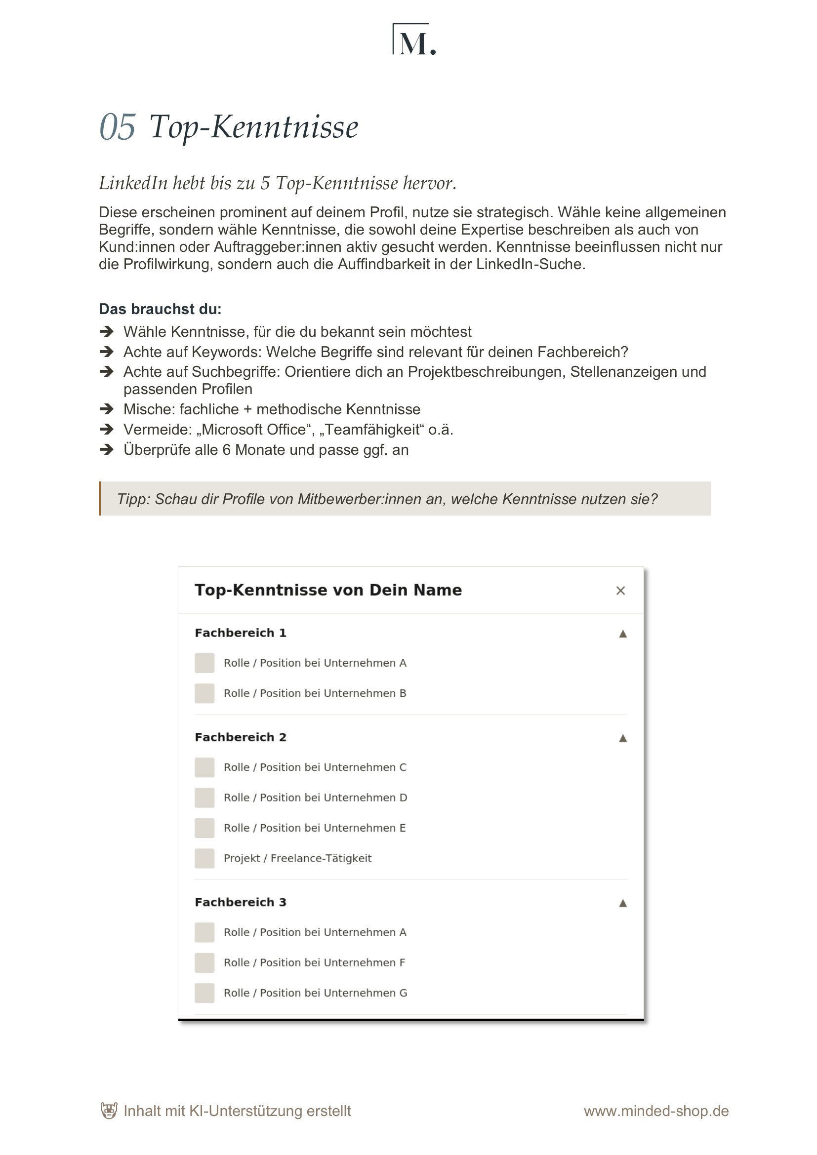 LinkedIn Starter Kit Top-Kenntnisse