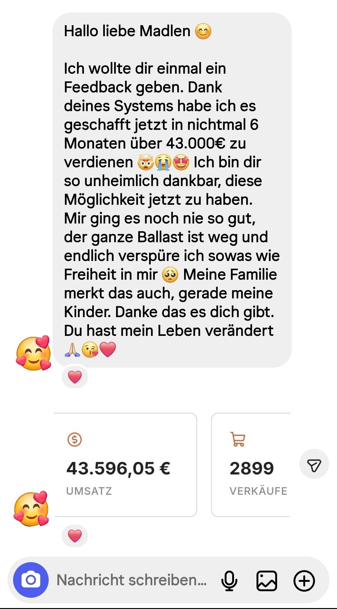 Kundenfeedback Screenshot