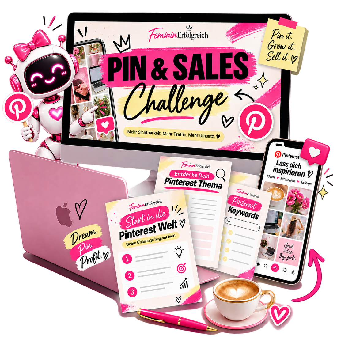 Pinterest Tools lernen mit der kostenlosen PIN & SALES 7 Tage Pinterest Challenge