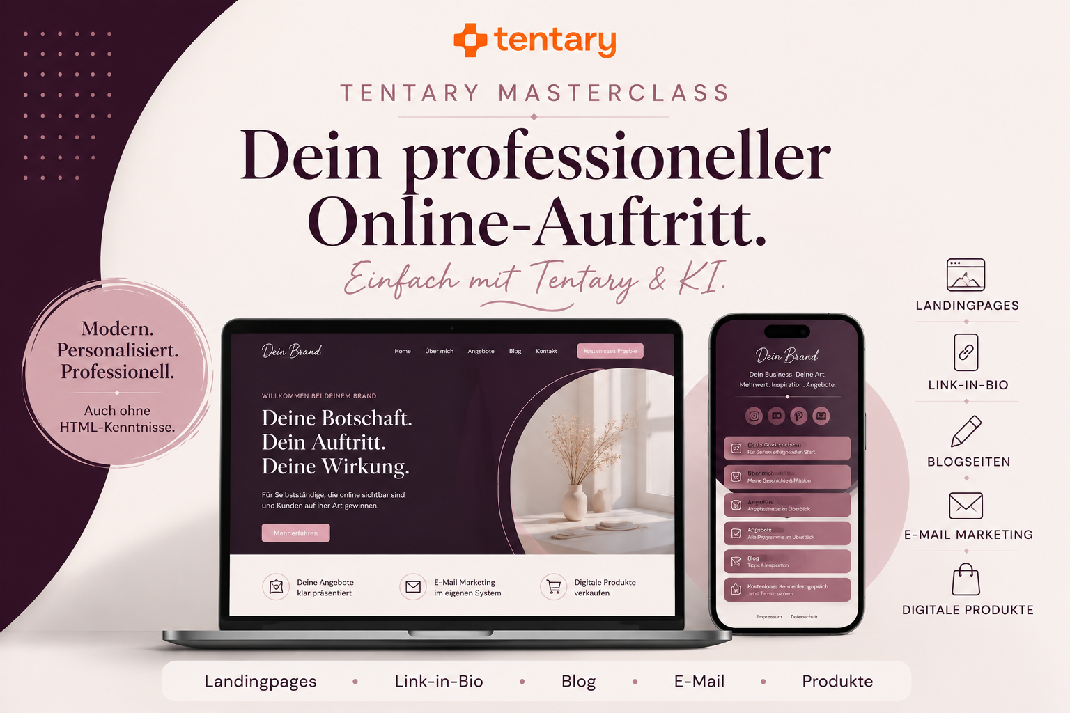 Tentary Masterclass – dein professioneller Online-Auftritt