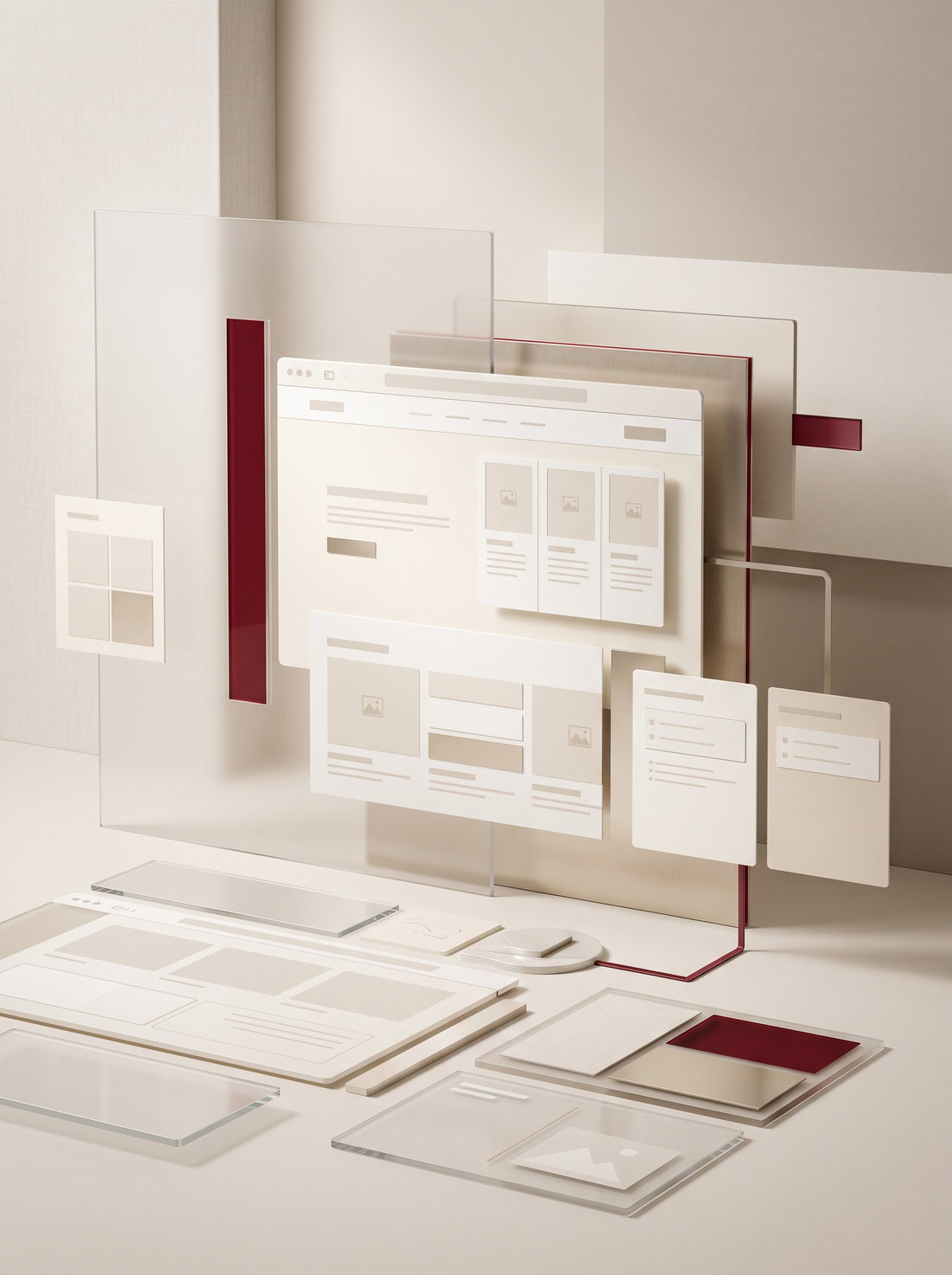 Conceptual digital direction visual for websites, content and systems