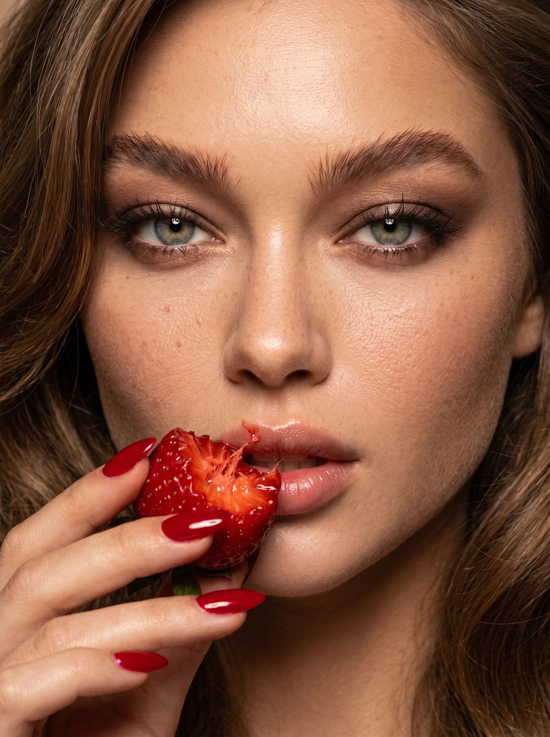 AI-directed beauty realism concept visual